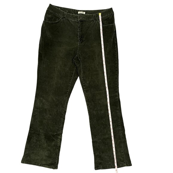 St. John's Bay Corduroy Pants Olive Green Straight Leg Women's 12 Cozy Classic - Picture 9 of 15